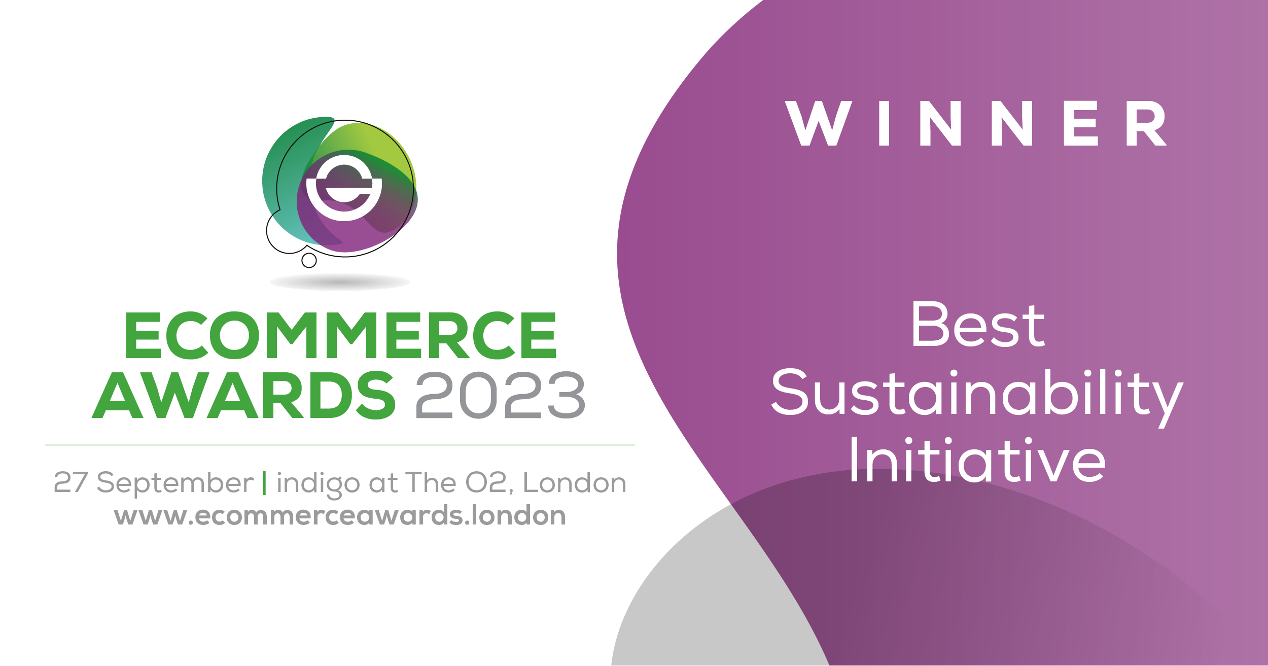 eCommerce Awards 2023 Best Sustainability Initiative Award Winners Banner